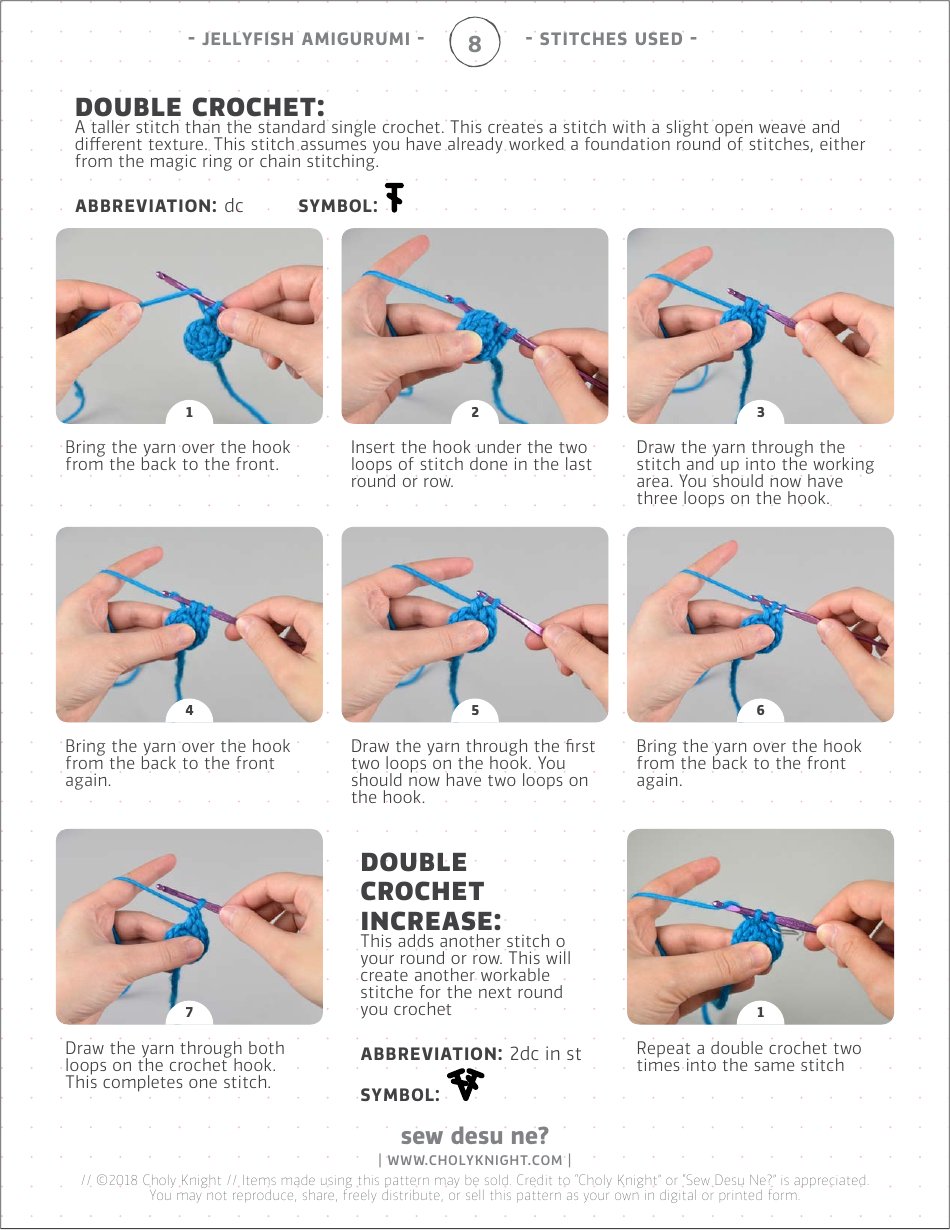 Jellyfish Amigurumi Crochet Pattern Template, Page 8