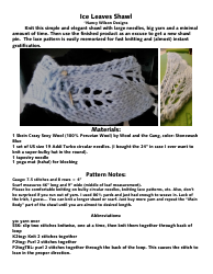 Document preview: ICE Leaves Shawl Knitting Pattern