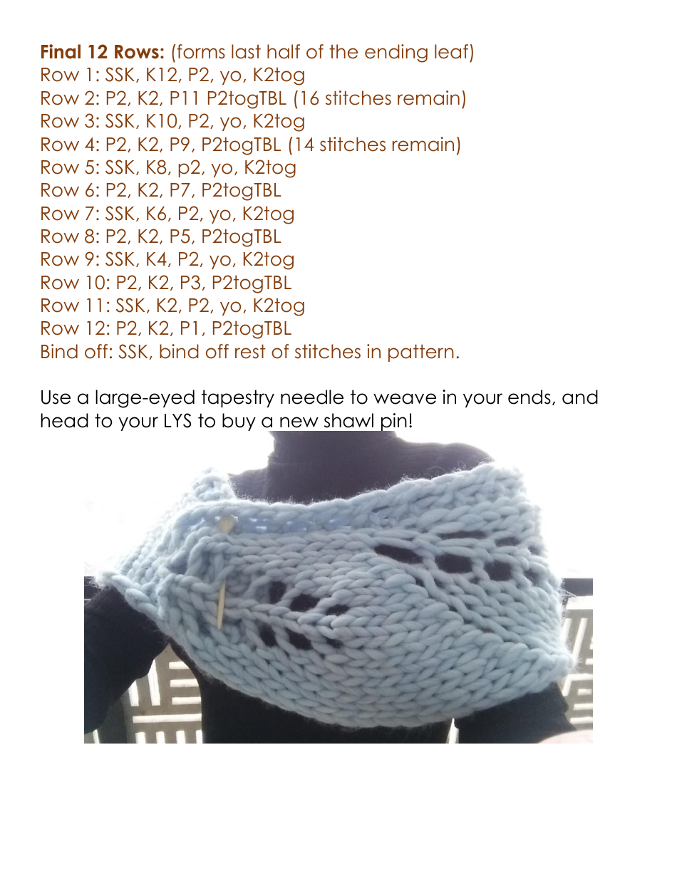 ICE Leaves Shawl Knitting Pattern, Page 3