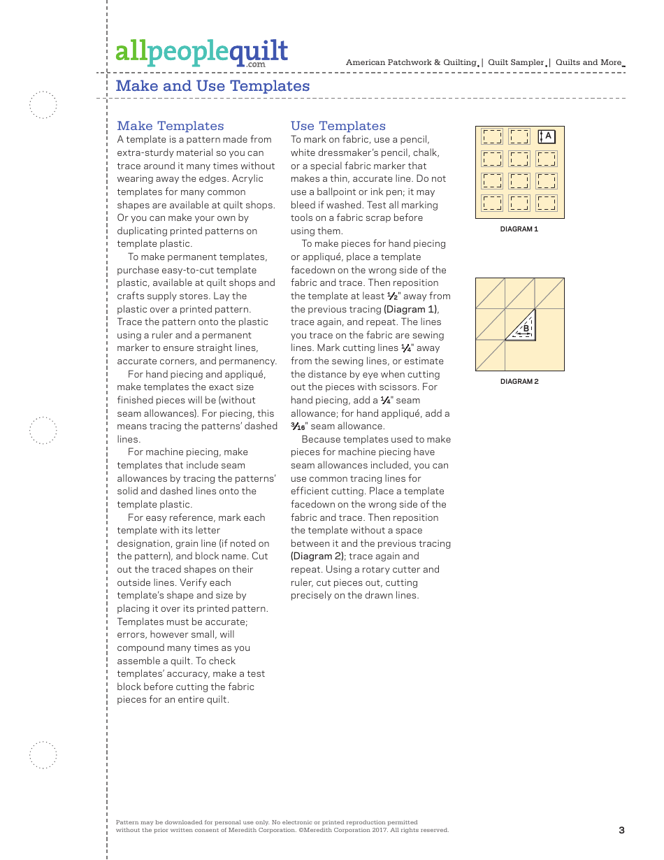 Four-Patch Petals Quilt Block Pattern Templates - Meredith Corporation, Page 3