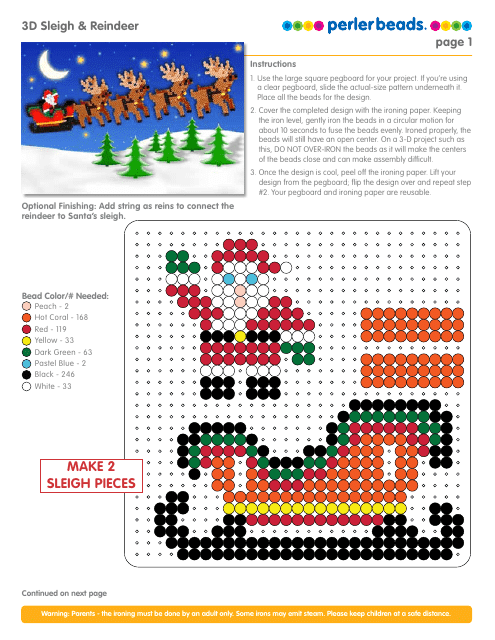 Christmas Perler Beads Patterns - Festive Perler Beads design with various Christmas-themed shapes and patterns, perfect for holiday arts and crafts projects.