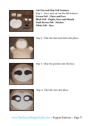 Sloth Hand Puppet Template - the Tucson Puppet Lady, Page 5