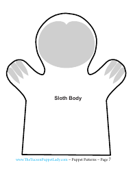 Sloth Hand Puppet Template - the Tucson Puppet Lady, Page 7