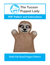 Document preview: Sloth Hand Puppet Template - the Tucson Puppet Lady