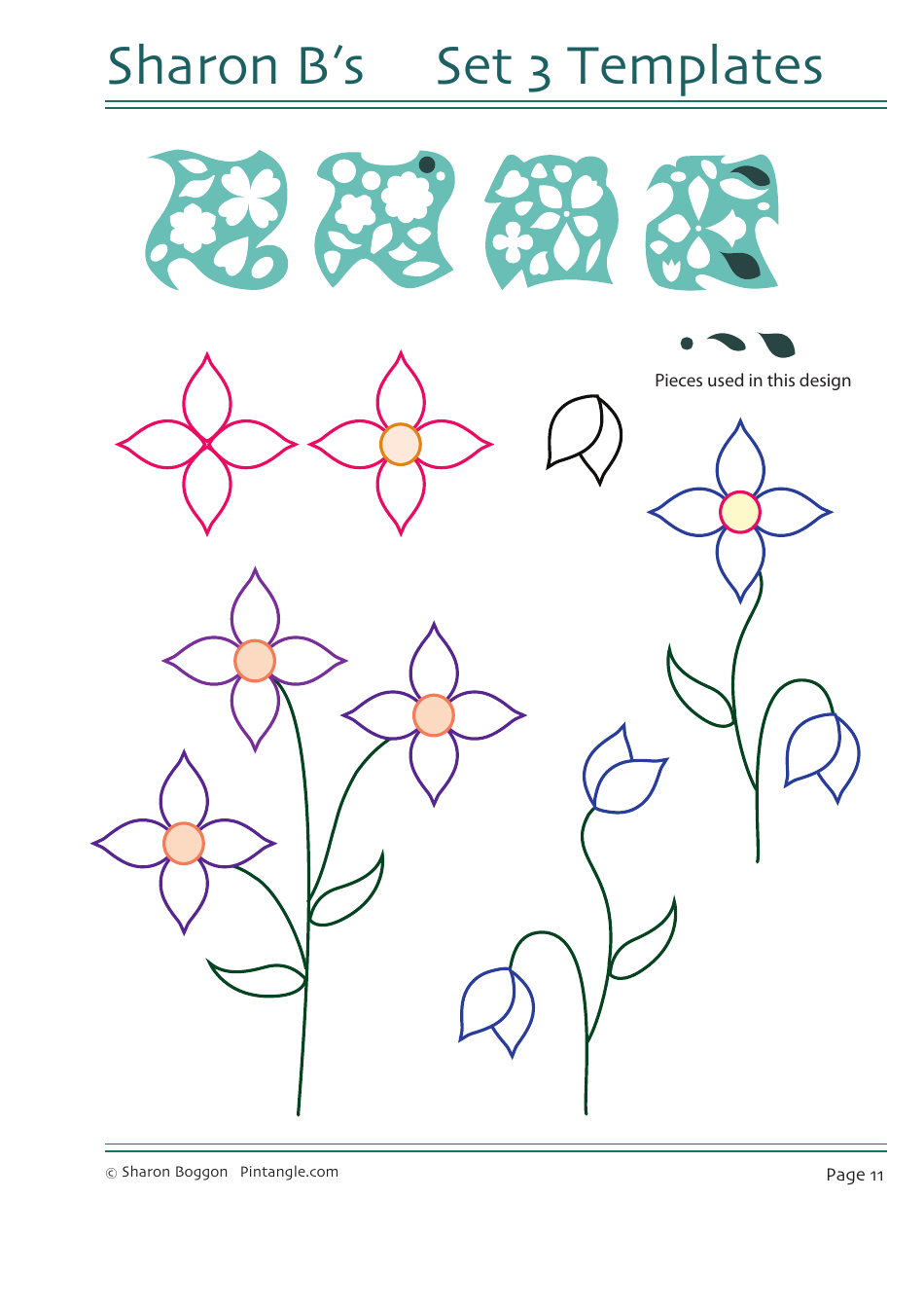 Flower Quilting Pattern Templates - Sharon Boggon, Page 12