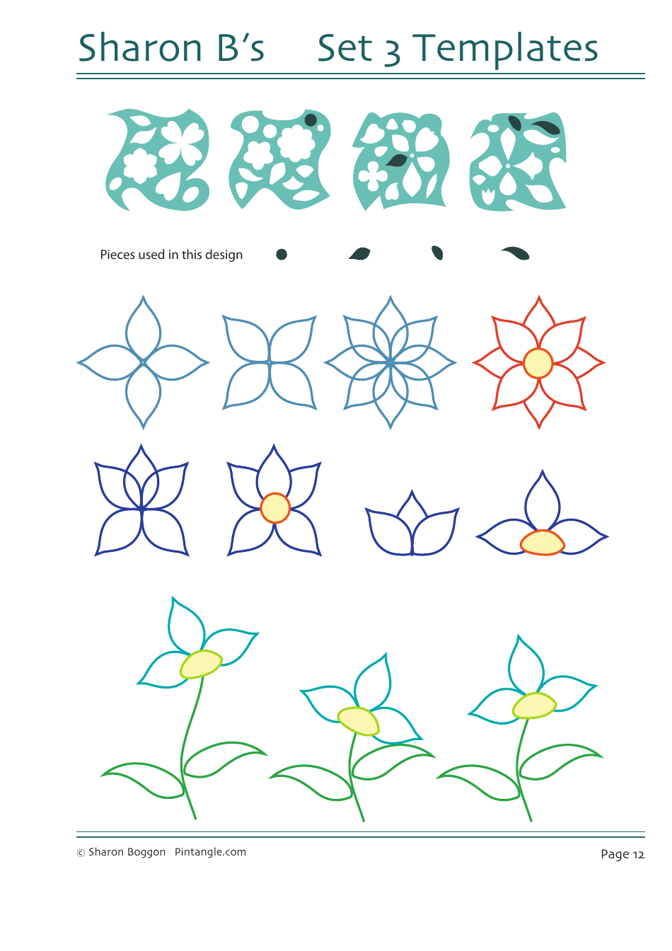 Flower Quilting Pattern Templates - Sharon Boggon, Page 13