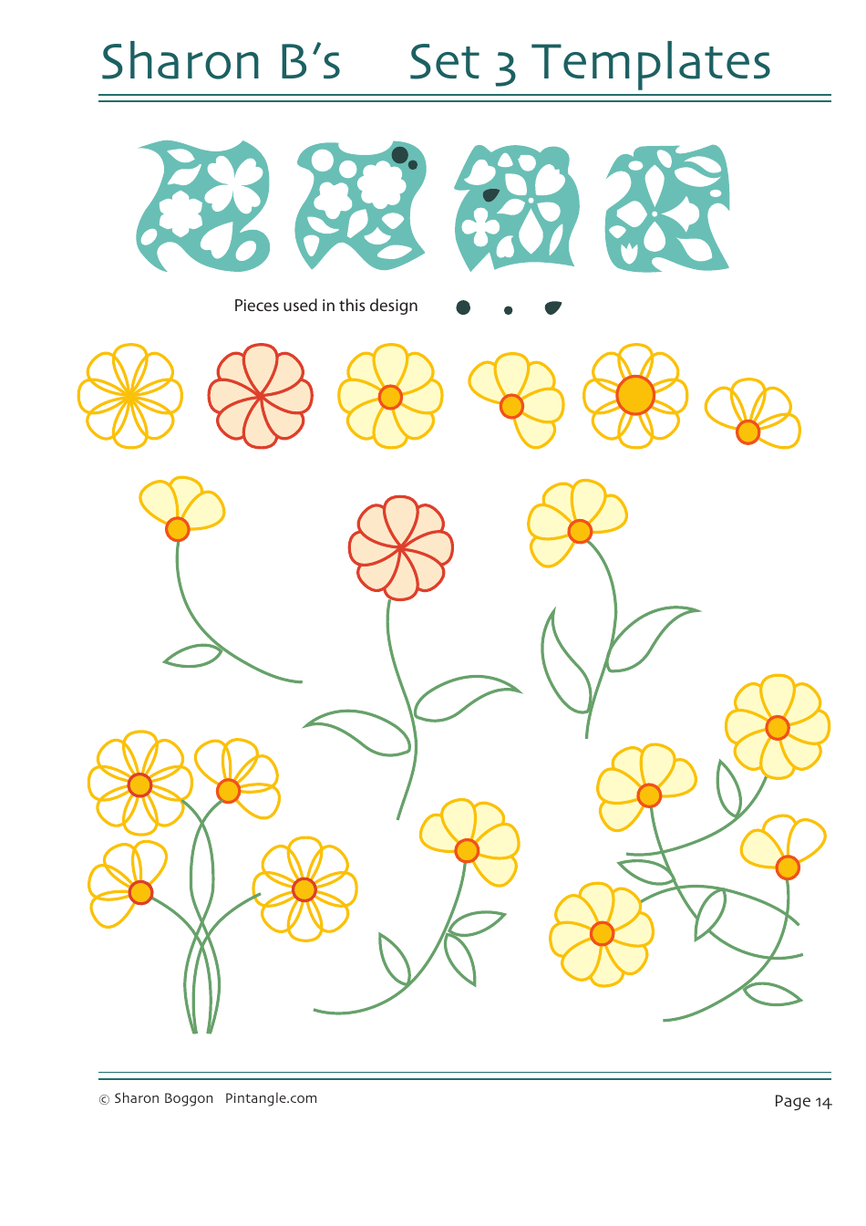 Flower Quilting Pattern Templates - Sharon Boggon, Page 15