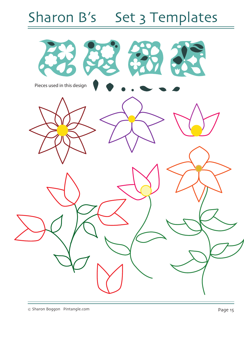 Flower Quilting Pattern Templates - Sharon Boggon, Page 16