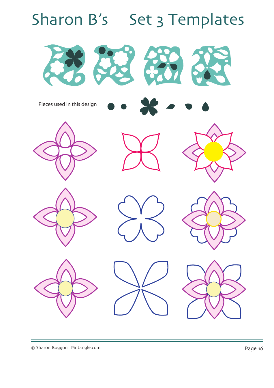 Flower Quilting Pattern Templates - Sharon Boggon, Page 17