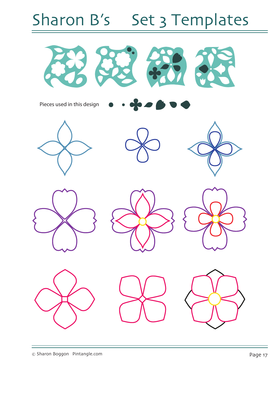 Flower Quilting Pattern Templates - Sharon Boggon, Page 18