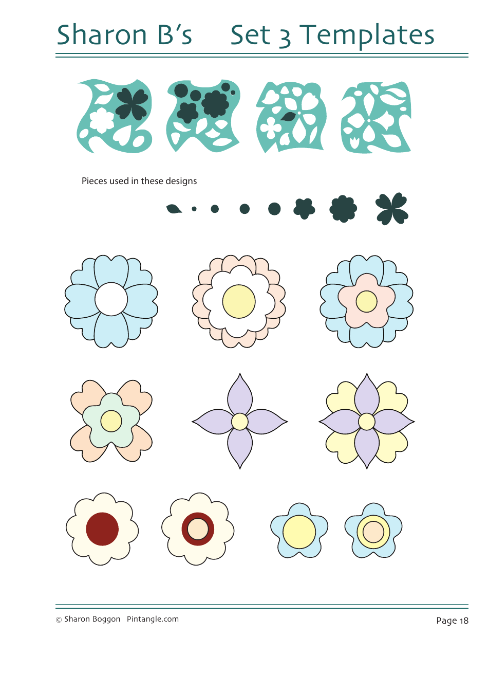 Flower Quilting Pattern Templates - Sharon Boggon, Page 19