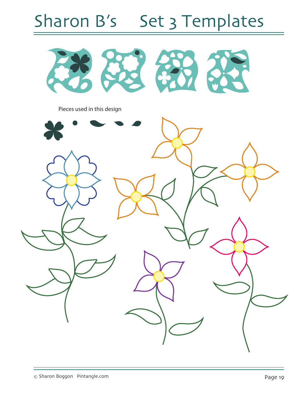 Flower Quilting Pattern Templates - Sharon Boggon, Page 20