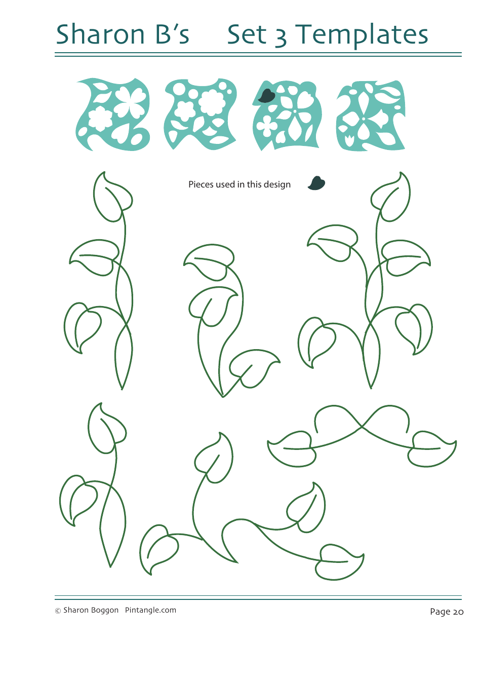 Flower Quilting Pattern Templates - Sharon Boggon, Page 21