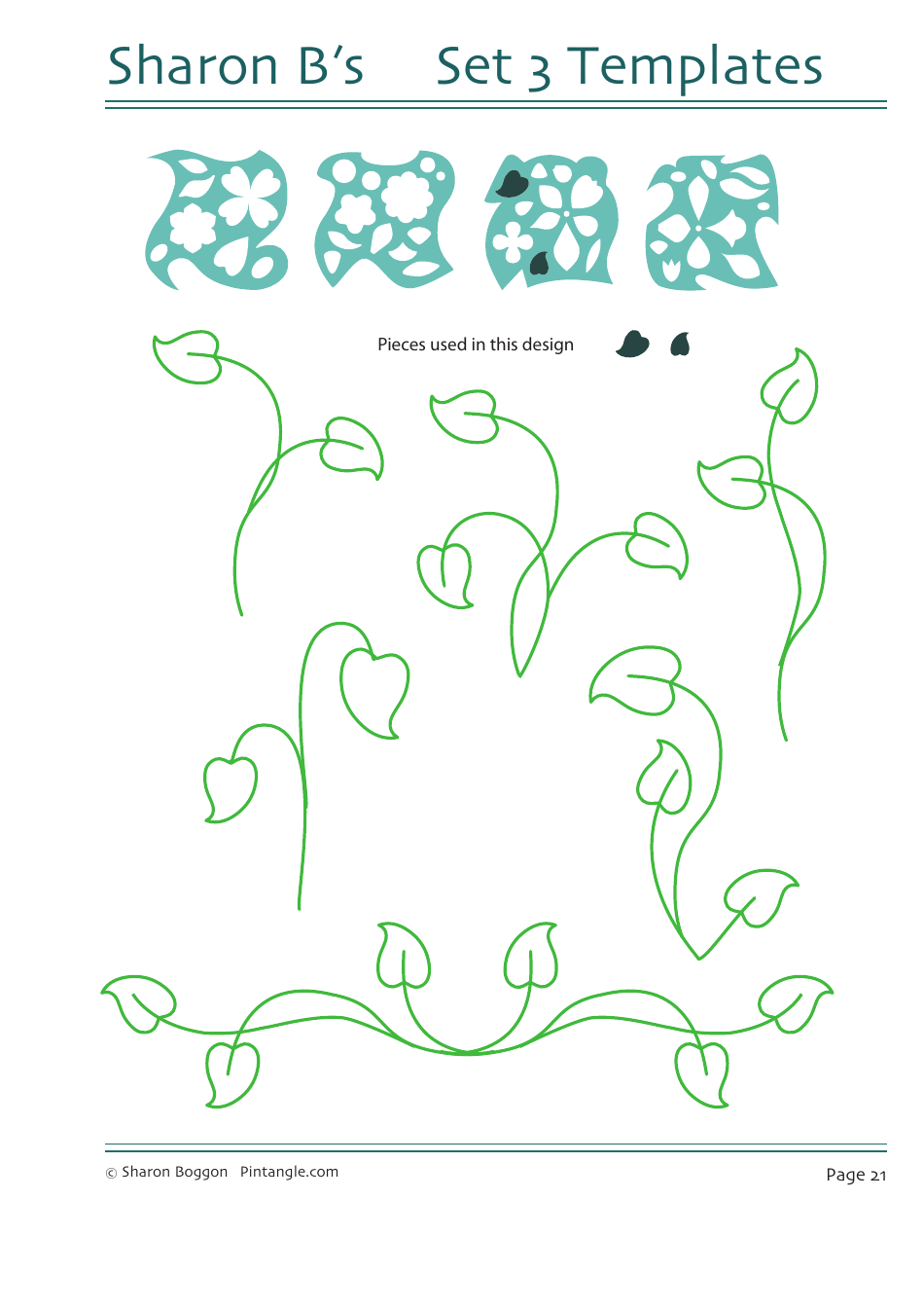 Flower Quilting Pattern Templates - Sharon Boggon, Page 22
