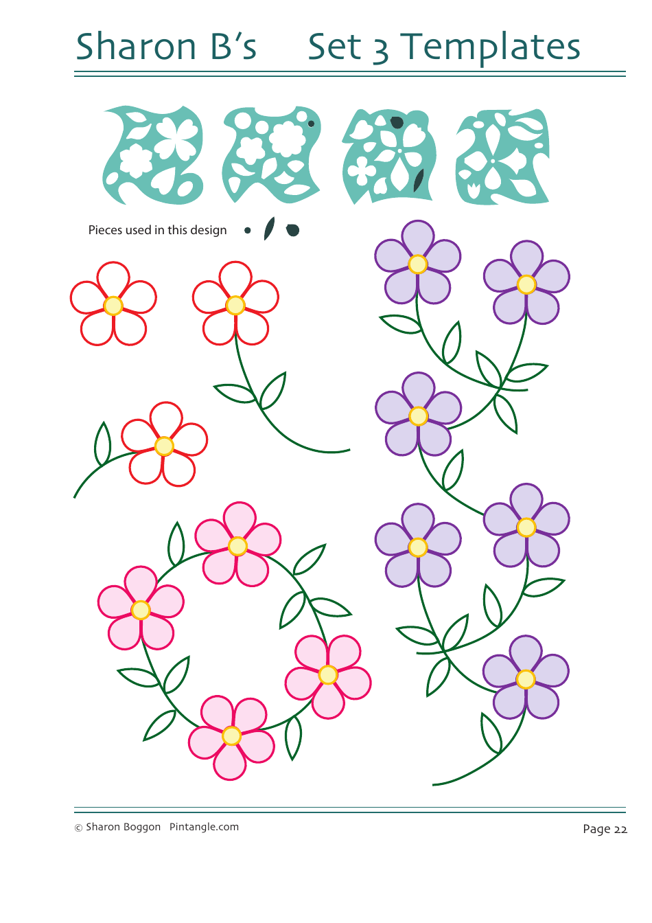 Flower Quilting Pattern Templates - Sharon Boggon, Page 23