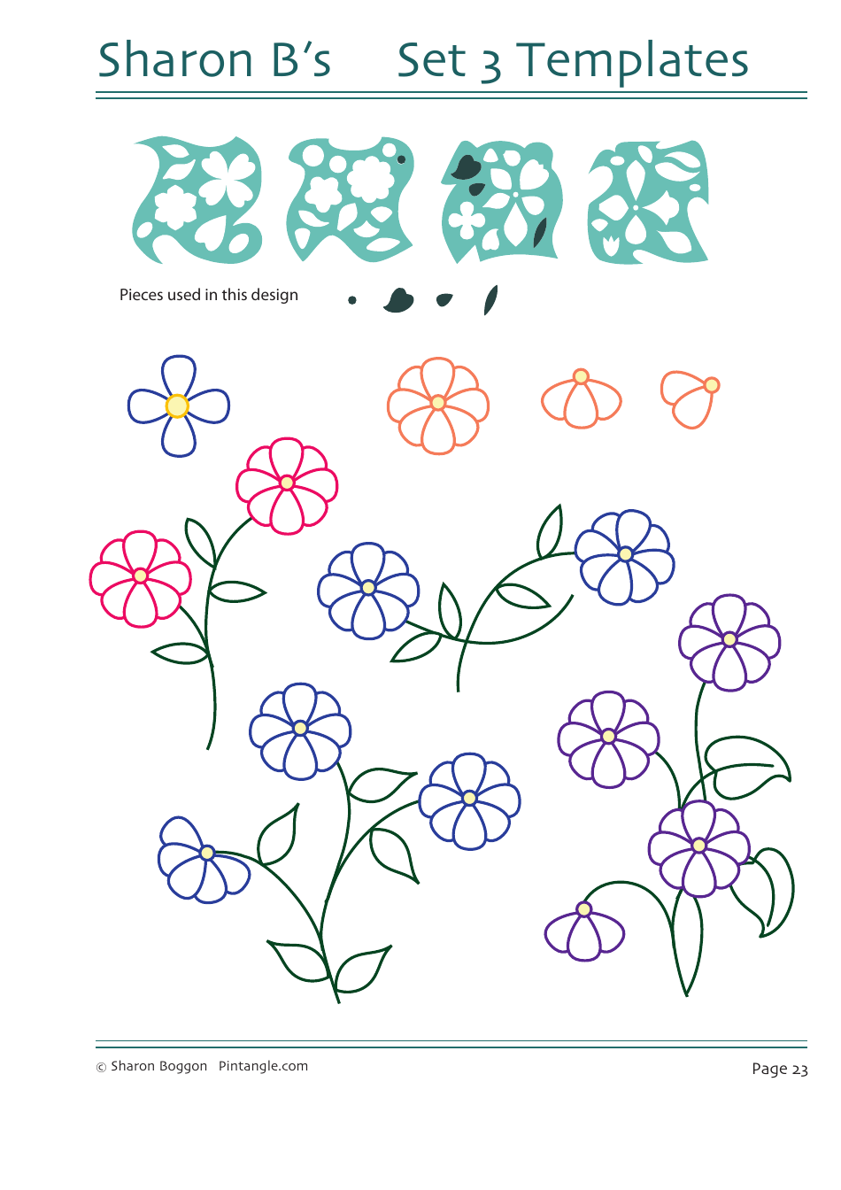 Flower Quilting Pattern Templates - Sharon Boggon, Page 24