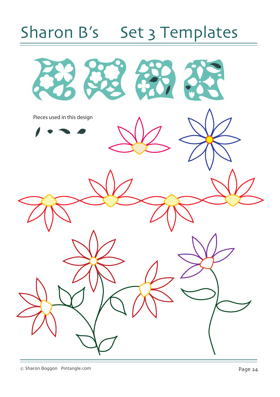 Flower Quilting Pattern Templates - Sharon Boggon, Page 25