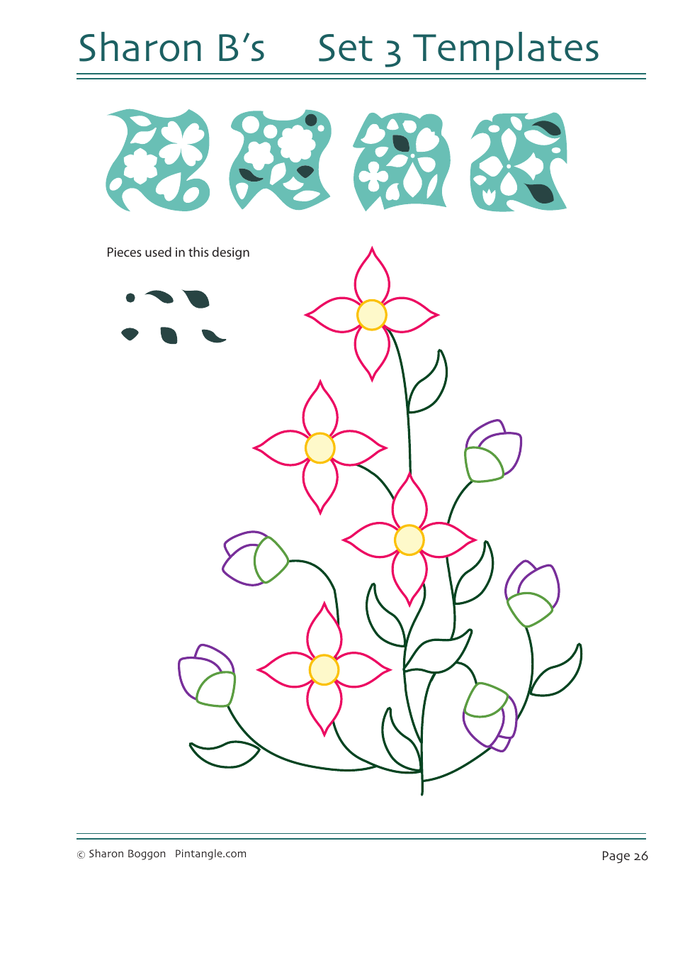 Flower Quilting Pattern Templates - Sharon Boggon, Page 27