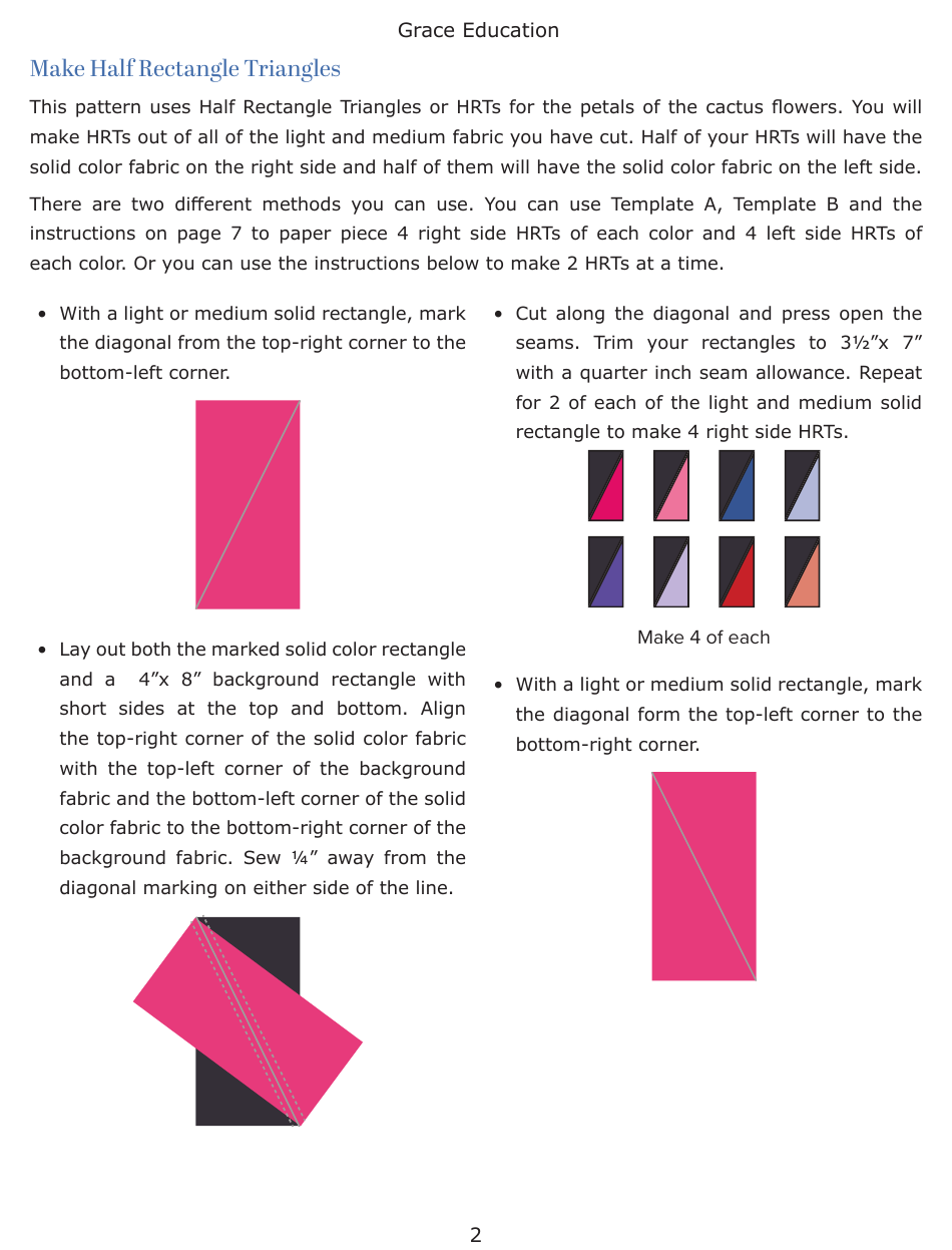 Cactus Flower Quilt Pattern Templates - the Grace Company, Page 3