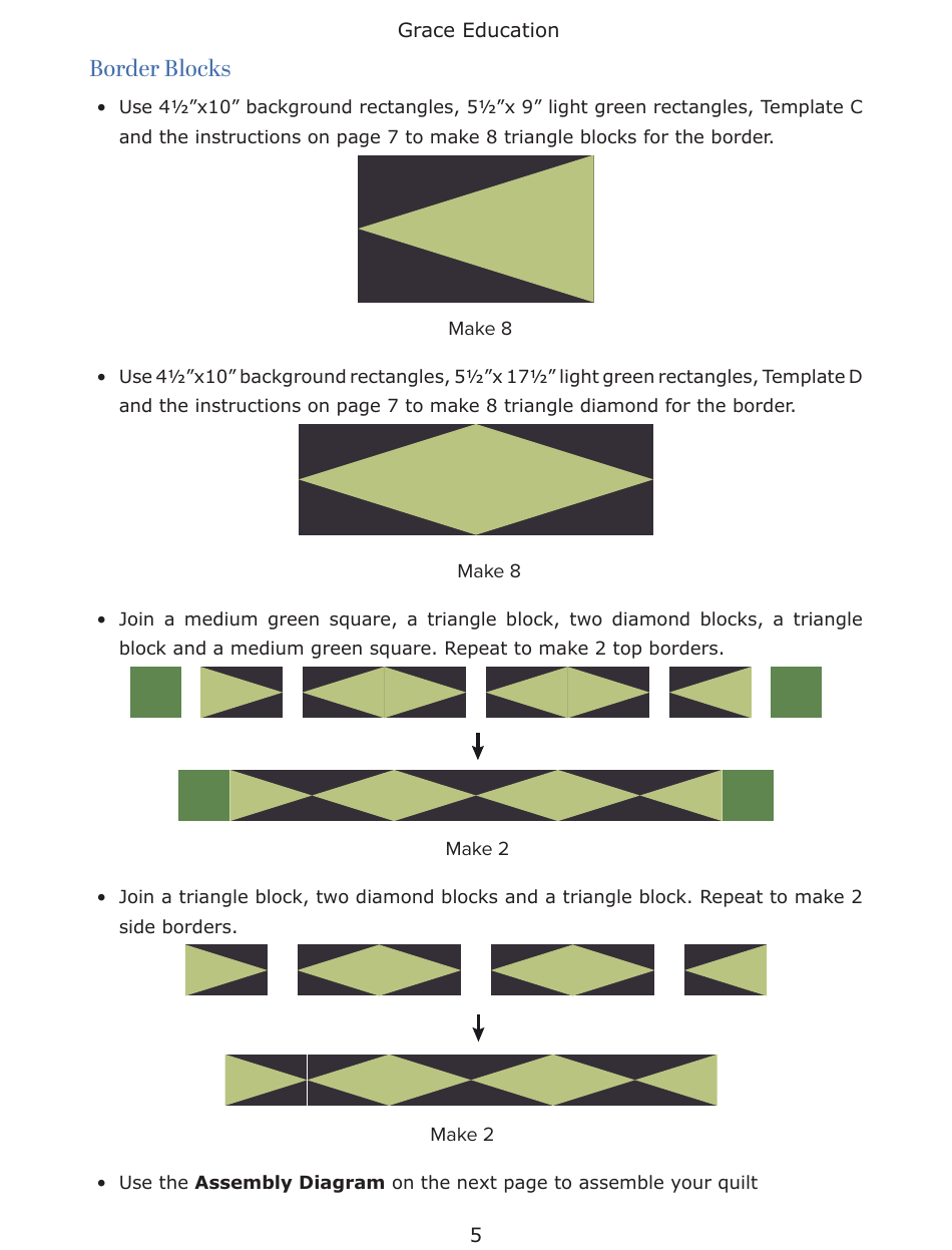 Cactus Flower Quilt Pattern Templates - the Grace Company, Page 6