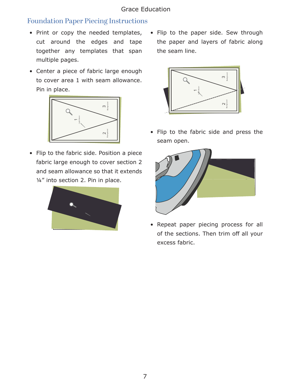Cactus Flower Quilt Pattern Templates - the Grace Company, Page 8