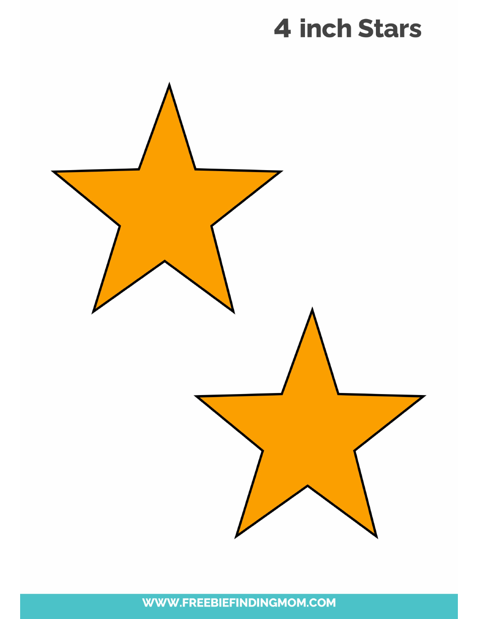 Colored 4-inch Star Templates illustration - vibrant designs for various creative purposes available at TemplateRoller