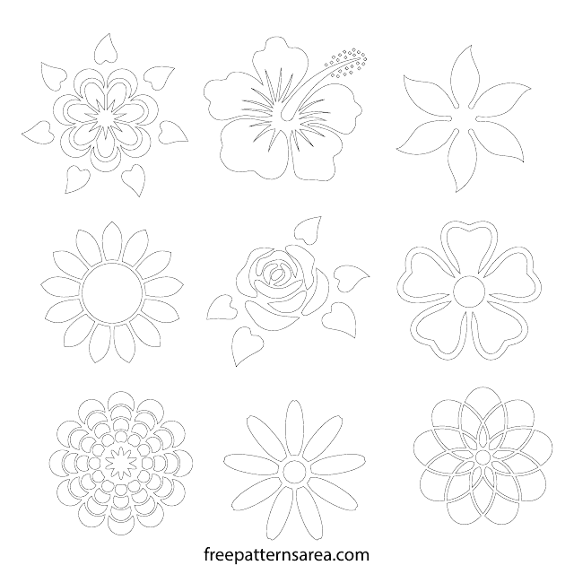 Flower Stencil Outline Templates