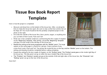 Document preview: Tissue Box Book Report Template