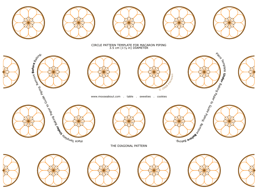 Circle Pattern Templates for Macaron Piping