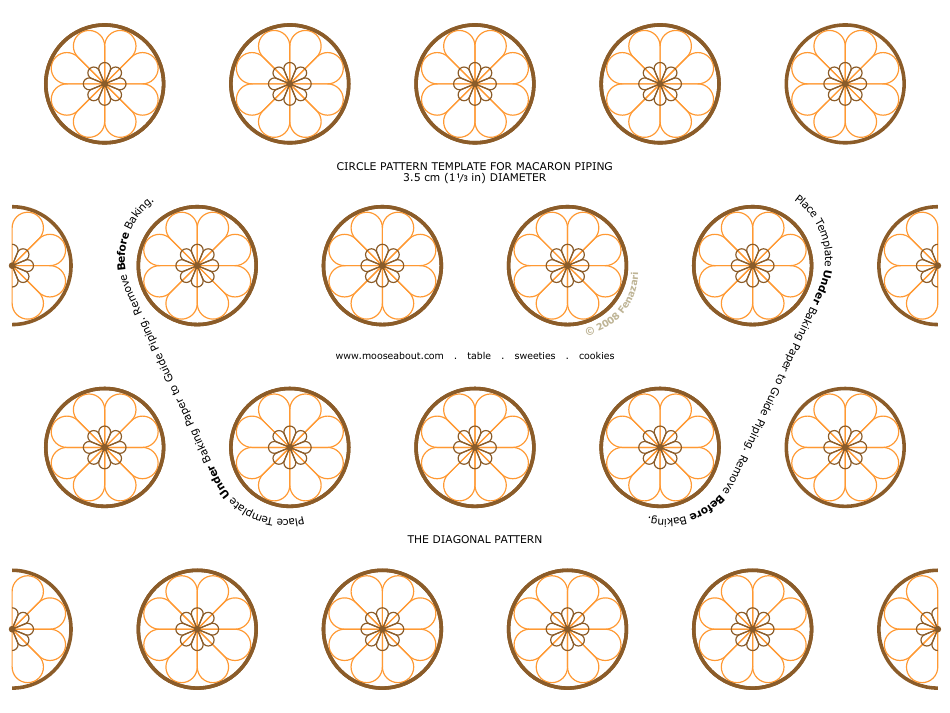 Circle Pattern Templates for Macaron Piping - Image Preview