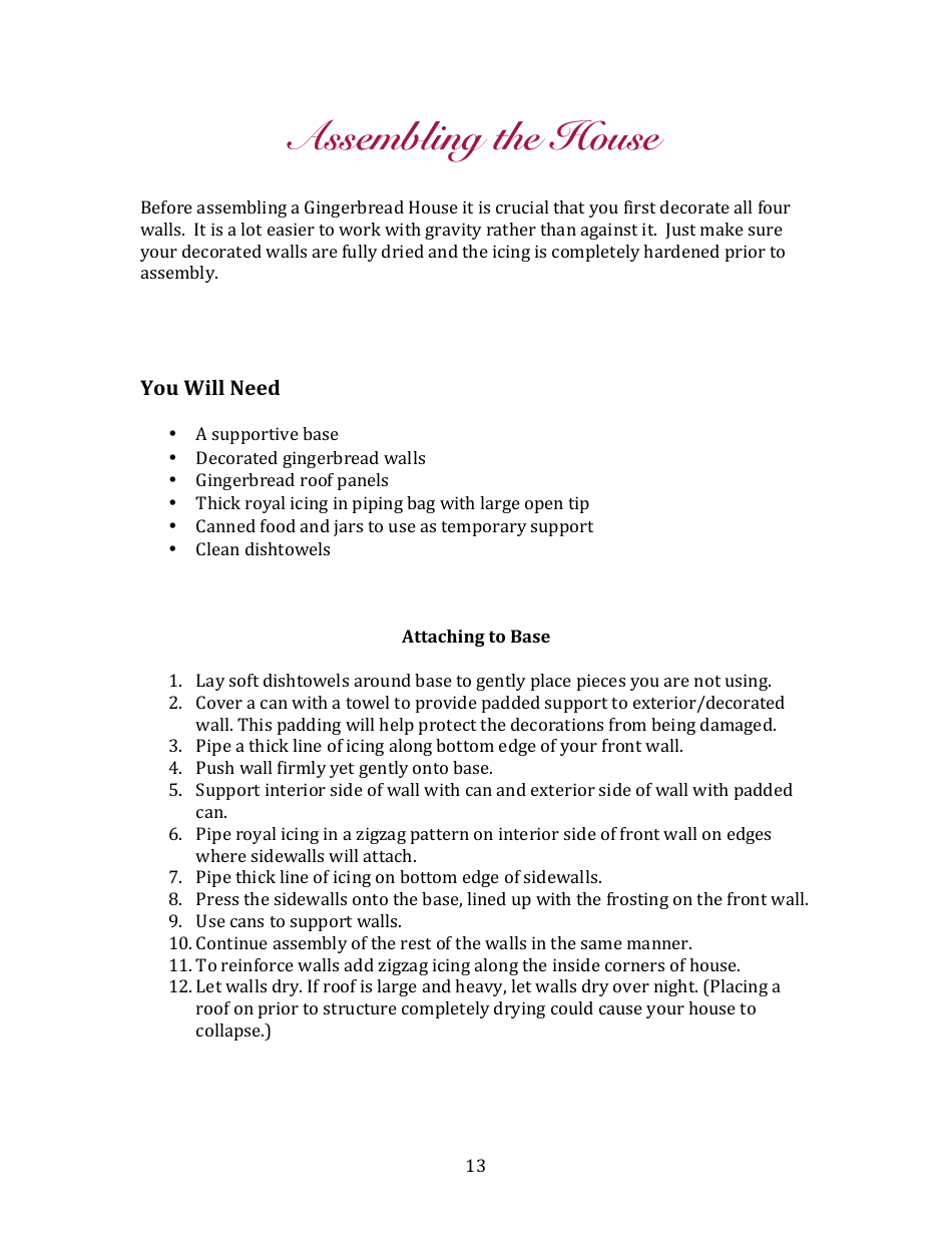 Gingerbread House Baking Templates, Page 13