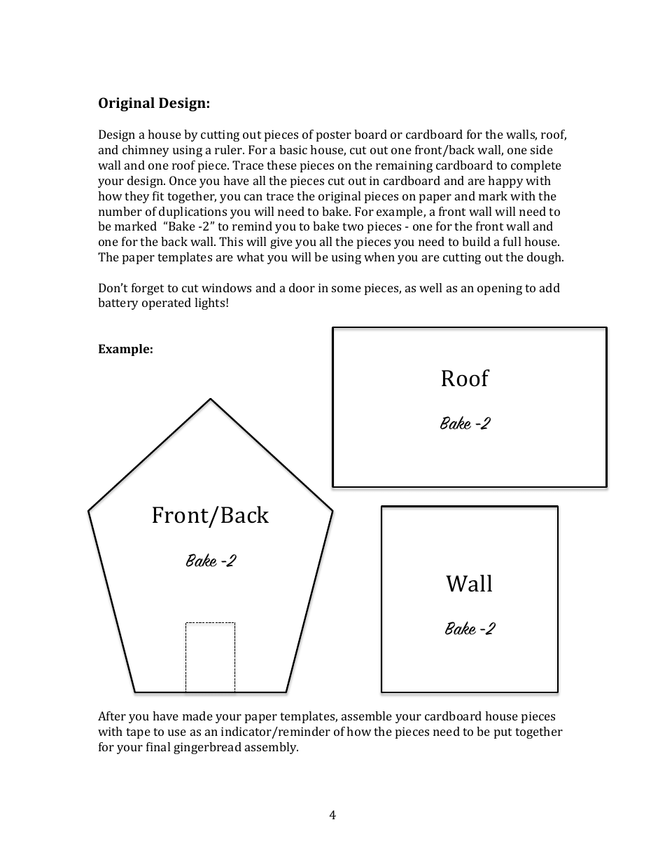 Gingerbread House Baking Templates, Page 4