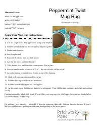 Document preview: Apple Core Mug Rug Templates
