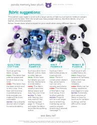 Panda Memory Bear Plush Sewing Templates - Choly Knight, Page 4