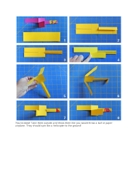 Paper Helicopter Template - Yellow, Page 2