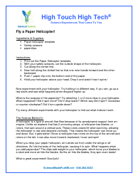 Document preview: Paper Helicopter Template - High Touch High Tech