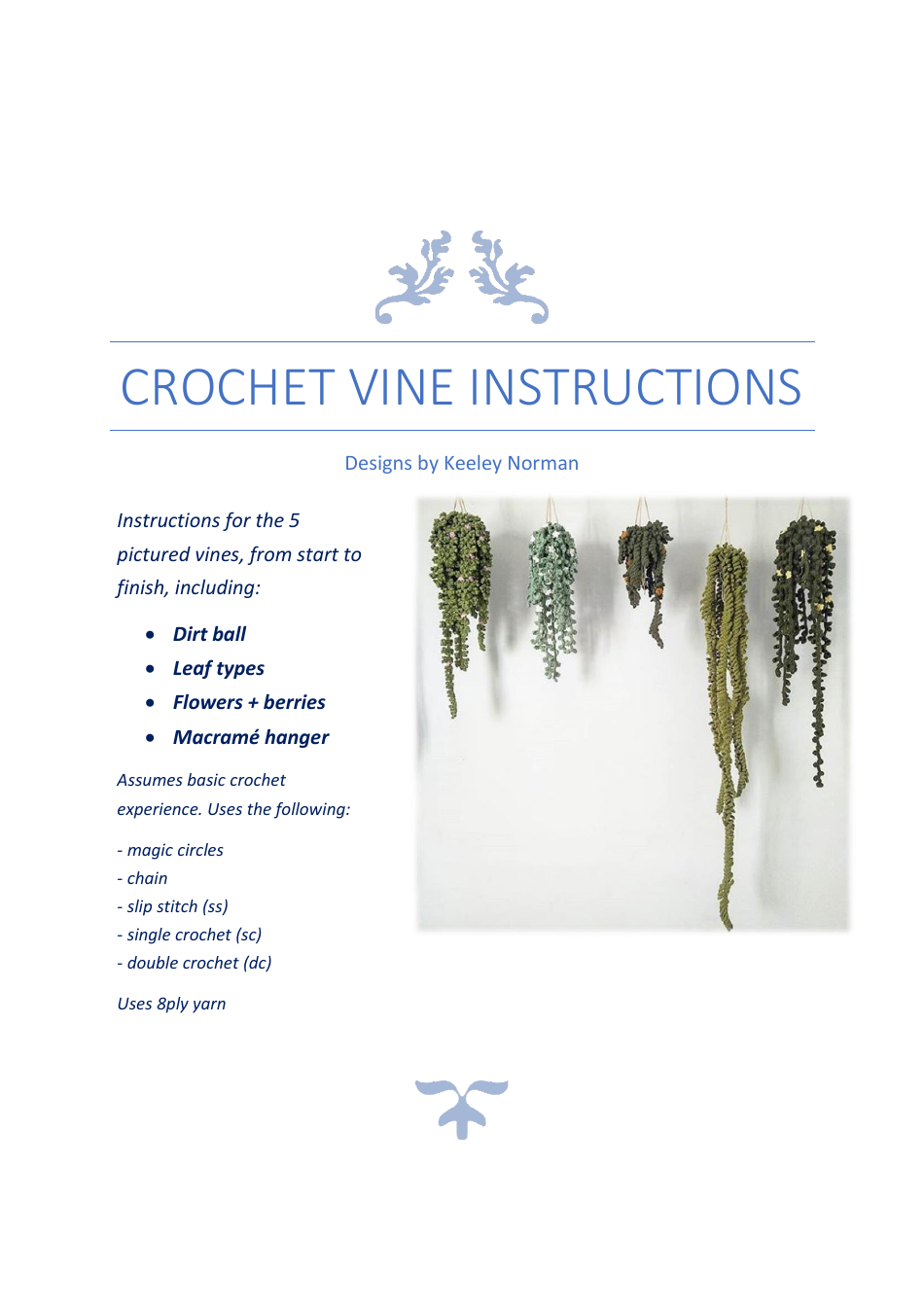 Crochet Vine Pattern Document Image