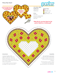 Document preview: Perler Beads Pizza Heart Pattern - Dimensions Crafts