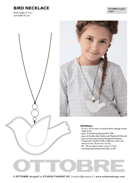 Bird Necklace Template - Ottobre Design