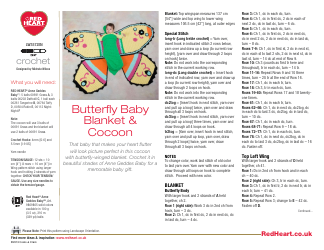 Document preview: Butterfly Baby Blanket & Cocoon Patern - Coats & Clark