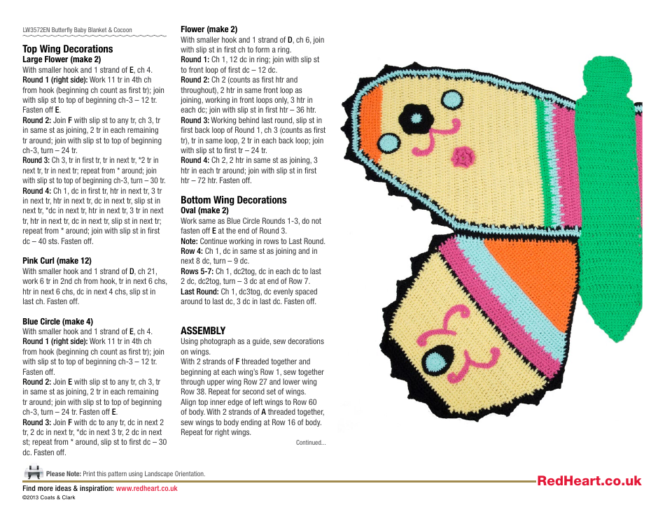 Butterfly Baby Blanket  Cocoon Patern - Coats  Clark, Page 3