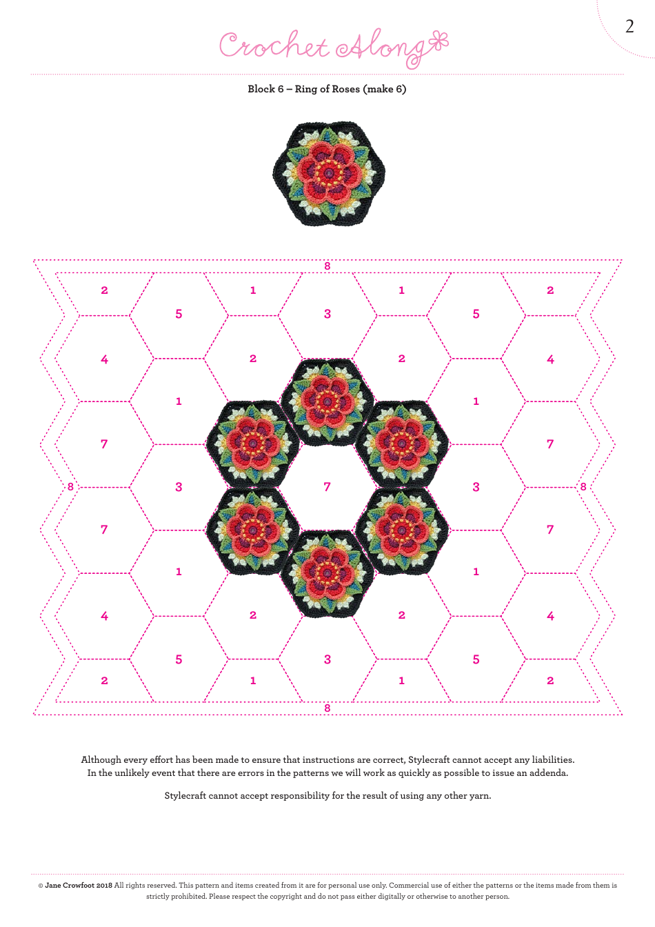 Ring of Roses Quilt Block Pattern - Jane Crowfoot, Page 3