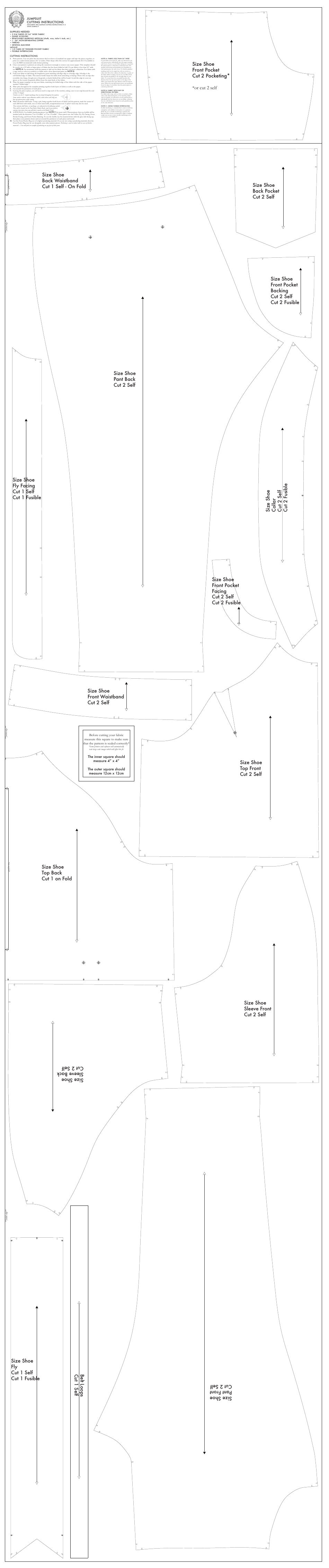 Jumpsuit Shoe Sewing Template Preview