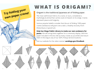 Document preview: Origami Paper Crane - Blue