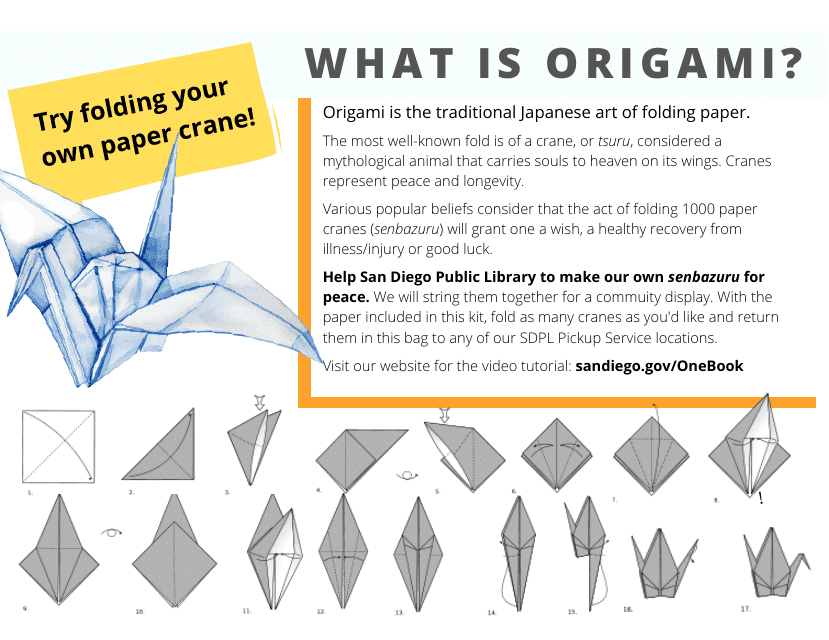 Blue Origami Paper Crane