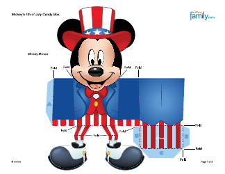 Document preview: Mickey's 4th of July Candy Box Template
