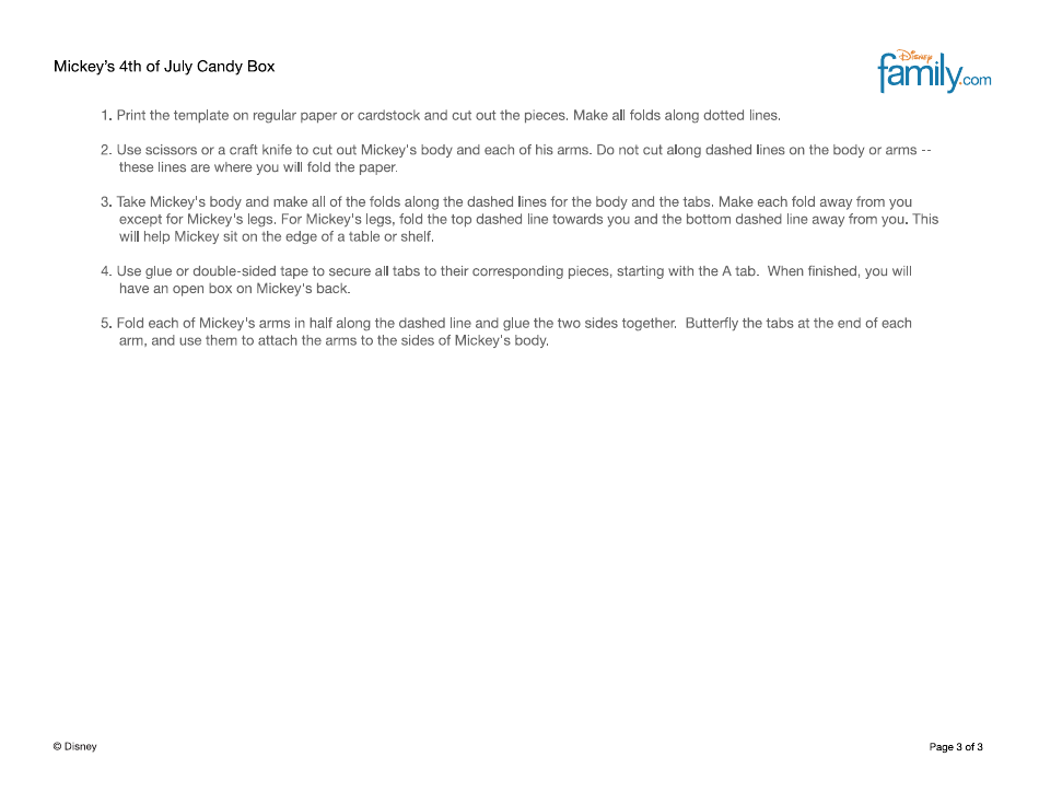 Mickeys 4th of July Candy Box Template, Page 3