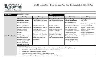 Weekly Lesson Plan - Cross-curricular Four-Year-Olds Sample Unit 9 Weekly Plan - Louisiana, Page 2