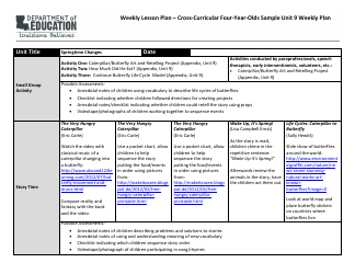 Weekly Lesson Plan - Cross-curricular Four-Year-Olds Sample Unit 9 Weekly Plan - Louisiana, Page 3