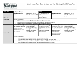 Weekly Lesson Plan - Cross-curricular Four-Year-Olds Sample Unit 9 Weekly Plan - Louisiana, Page 4